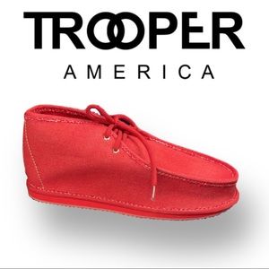 Trooper America Red Denim Chukka Booties Sz 13